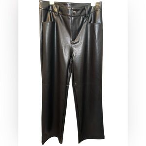 VQW Faux Leather Straight Leg Pants, Size L, NWT